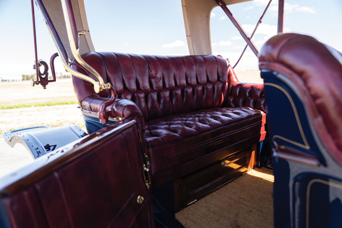 Interior of 1908 Oldsmobile Limited Prototype offered at RM Sotheby’s Hershey live auction 2019